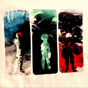 My Hero Academia anime tee shirt, Todoroki, Midoriya, and Bakugou, Ameitte shirt
